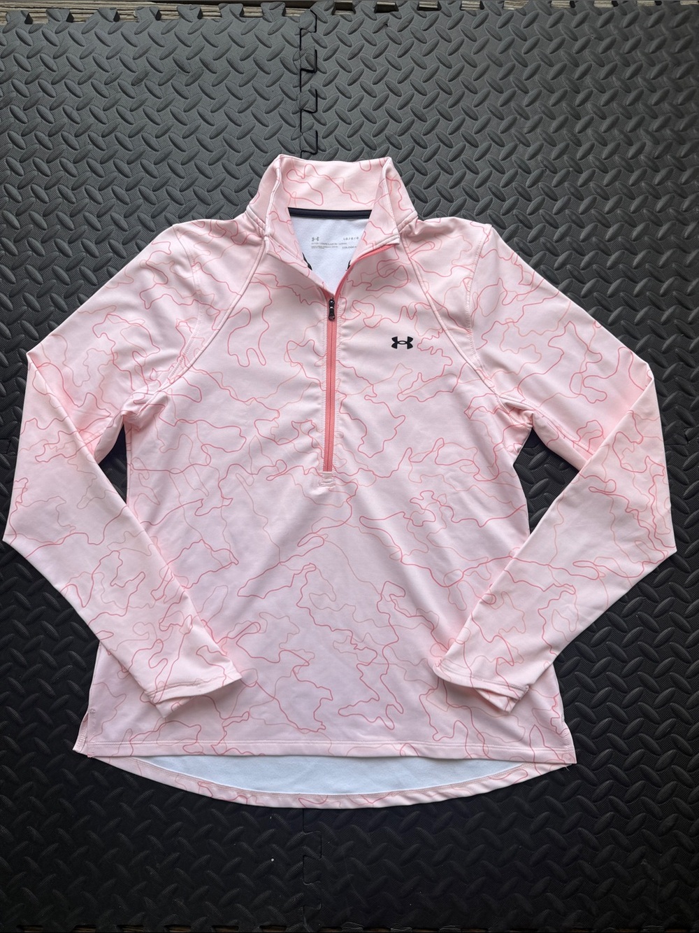 Under Armour Light Pink Long-Sleeve Swim Coverup with Coral Outline size L